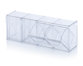 Caixas transparentes basculantes