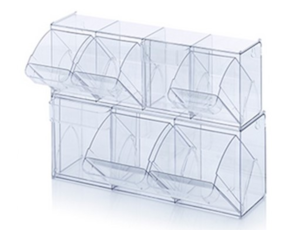 Caixas transparentes basculantes