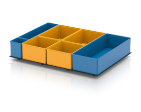 Acessórios para caixas de plástico lisas - Interiores divididos para caixas 40x30cm