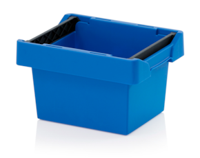 Reusable containers with stacking frame