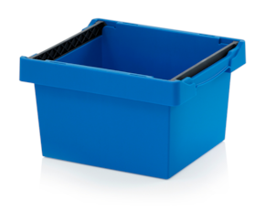 Reusable containers with stacking frame