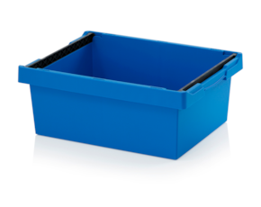 Reusable containers with stacking frame