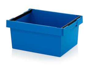 Reusable containers with stacking frame