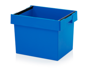 Reusable containers with stacking frame