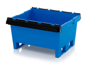 Reusable containers with stacking frame