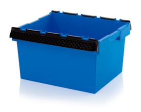 Reusable containers with stacking frame