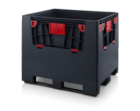 Foldable ESD big boxes with 4 opening flaps