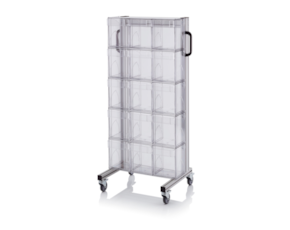 System trolleys for tipping boxes