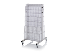 System trolleys for tipping boxes
