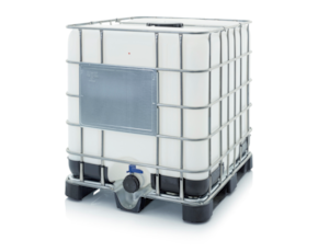 IBC containers with plastic pallet