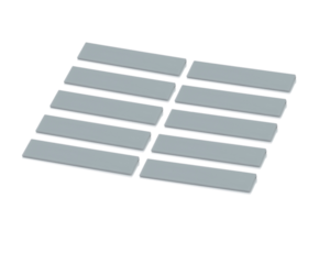 Set of 10 labels silver grey