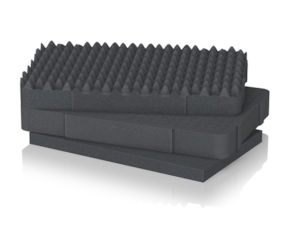 Grooved foam padding Protective case