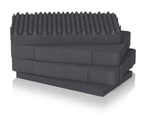 Grooved foam padding Protective case