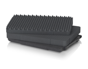 Grooved foam padding Protective case