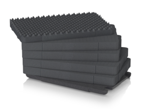Grooved foam padding Protective case