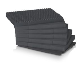Grooved foam padding Protective case
