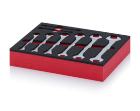 Foam insert with double open-ended spanner