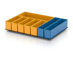 Insertable bin inserts for Euro containers 40 × 30 cm