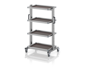 System trolley for Euro containers 60 × 40 × 134 cm, without drawer