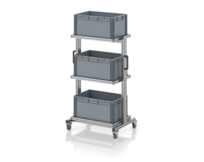 System trolley for Euro containers 60 × 40 × 134 cm, without drawer