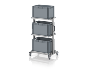 System trolley for Euro containers 60 × 40 × 134 cm, without drawer