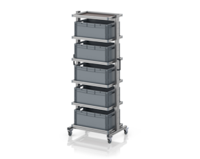 System trolley for Euro containers 60 × 40 × 200 cm, without drawer
