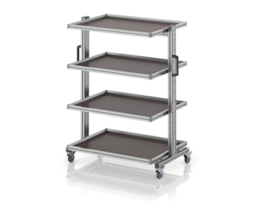 System trolley for Euro containers 80 × 60 × 134 cm, without drawer