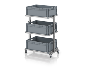 System trolley for Euro containers 80 × 60 × 134 cm, without drawer