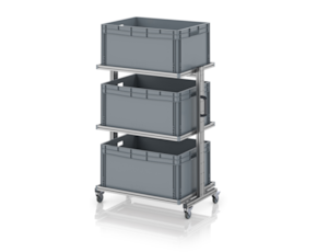 System trolley for Euro containers 80 × 60 × 134 cm, without drawer