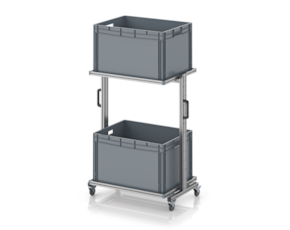 System trolley for Euro containers 80 × 60 × 134 cm, without drawer