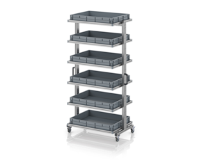 System trolley for Euro containers 80 × 60 × 200 cm, without drawer