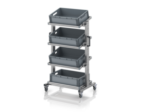 System trolley for Euro containers 60 × 40 × 134 cm, inclinable