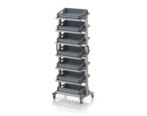 System trolley for Euro containers 60 × 40 × 200 cm, inclinable