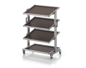 System trolley for Euro containers 80 × 60 × 134 cm, inclinable