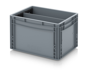 Euro containers with longitudinal dividers