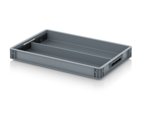 Euro containers with longitudinal dividers