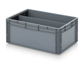 Euro containers with longitudinal dividers