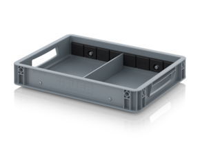Euro containers with traverse dividers