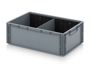 Euro containers with traverse dividers