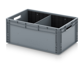 Euro containers with traverse dividers