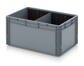 Euro containers with traverse dividers