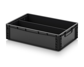 ESD Euro containers with longitudinal dividers