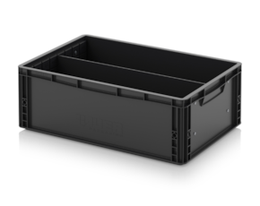 ESD Euro containers with longitudinal dividers