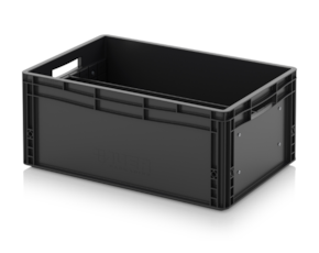 ESD Euro containers with longitudinal dividers
