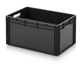 ESD Euro containers with longitudinal dividers