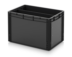 ESD Euro containers with longitudinal dividers
