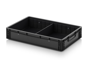 ESD Euro containers with traverse dividers