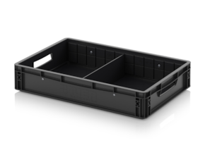 ESD Euro containers with traverse dividers