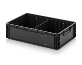 ESD Euro containers with traverse dividers