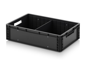 ESD Euro containers with traverse dividers